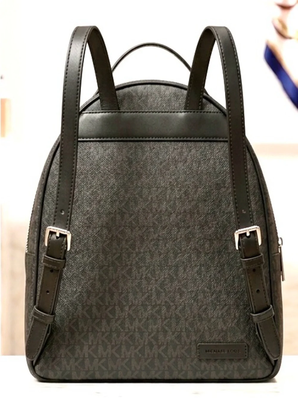 MK Hudson Large Signature Backpack Black Graphite Travel Laptop Bag